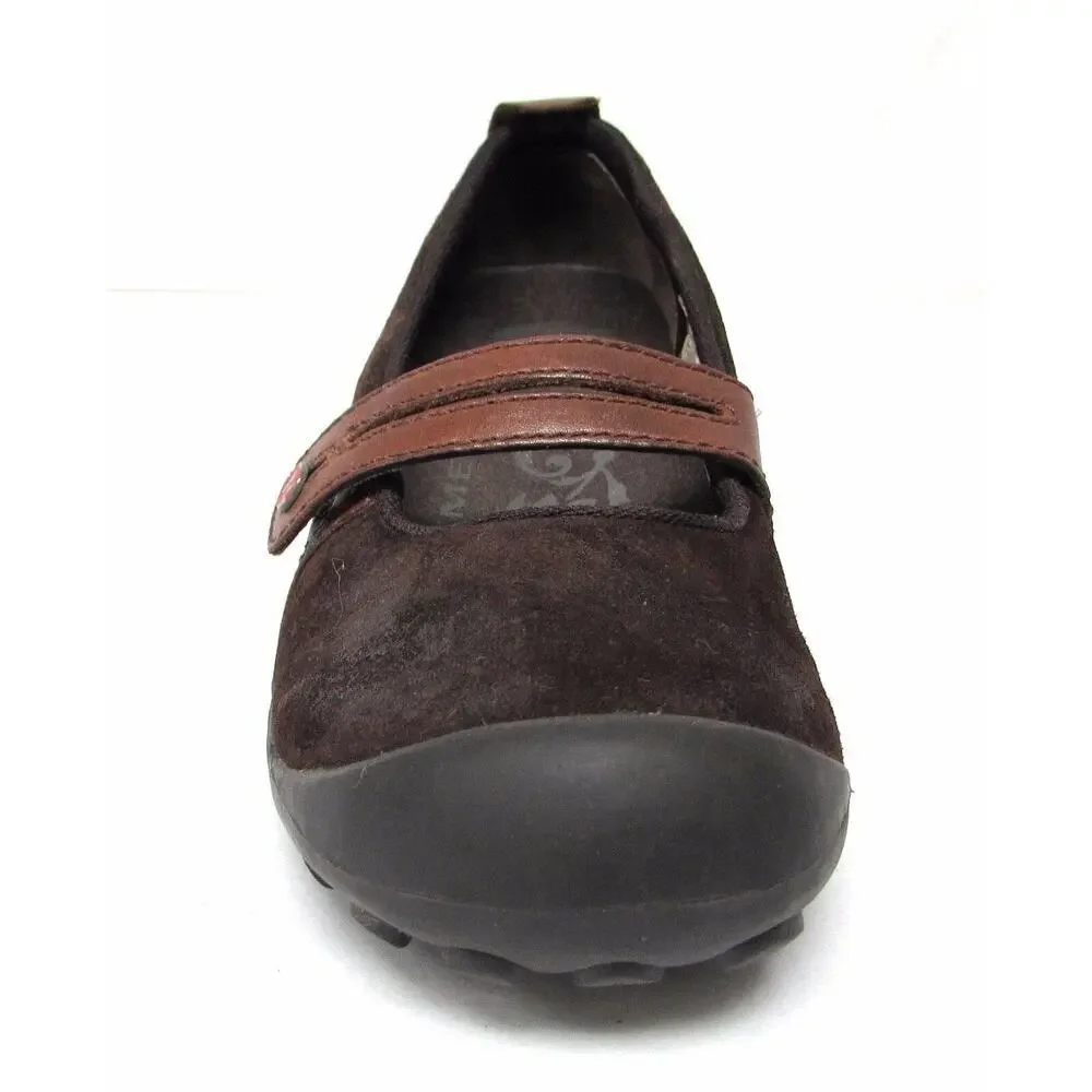 Merrell women's brown suede leather size 6.5 mary jane shoes comfort walking